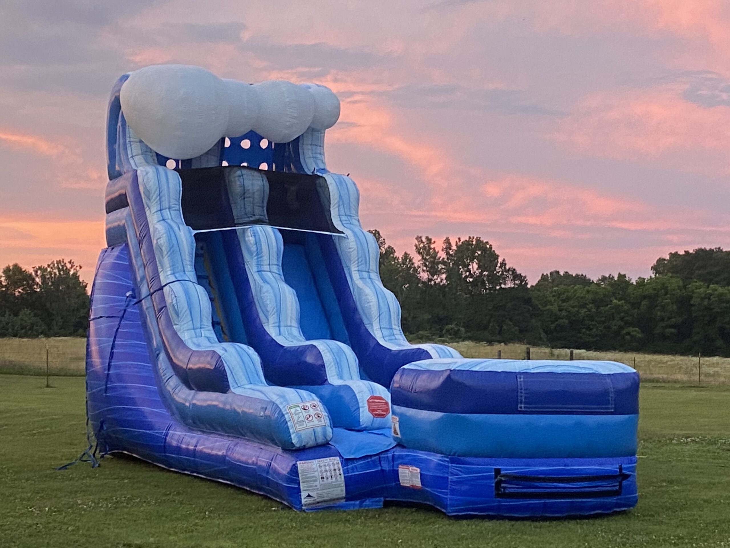 15' Blue Tidal Wave Water Slide - New Albany Party Rentals