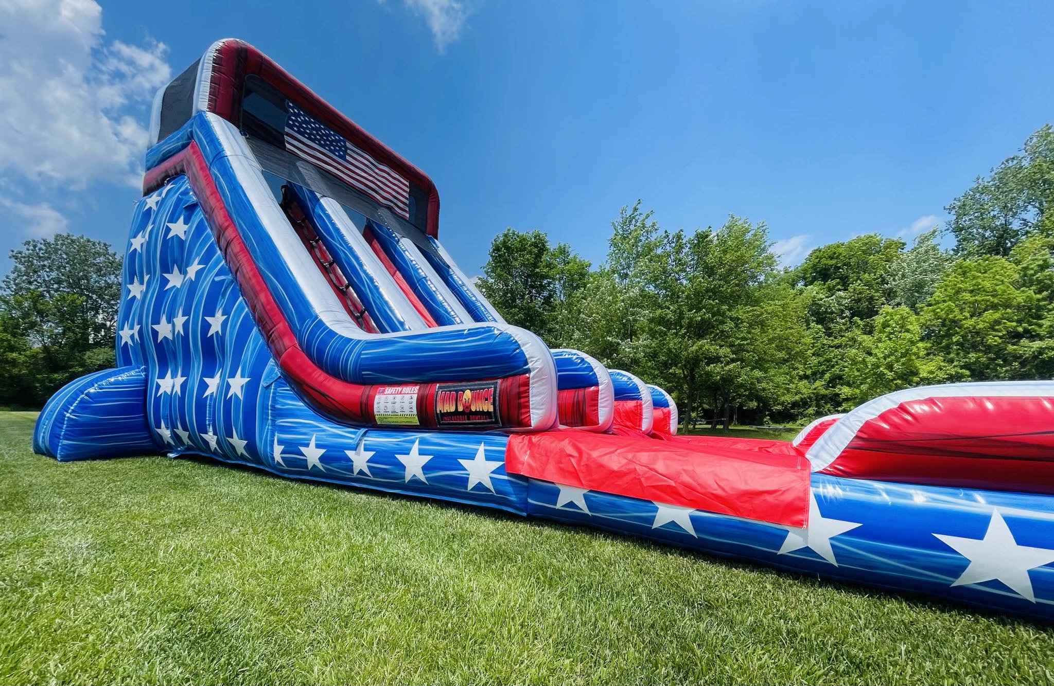 18' American Flag Slide with Pool - New Albany Party Rentals